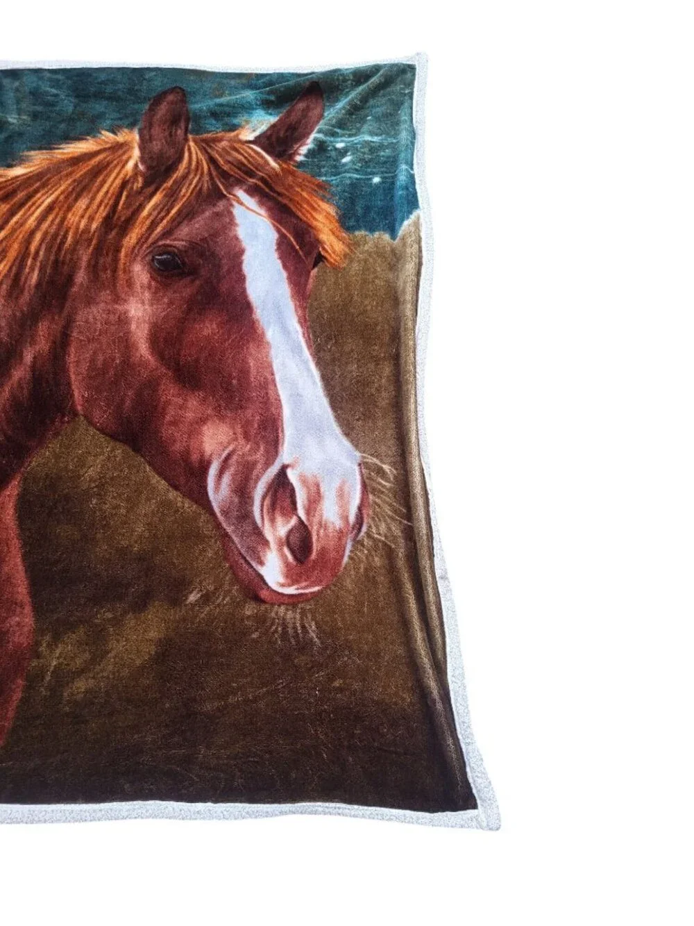 Horse Print Vintage Throw Blanket - Soft Fleece with Western Equestrian Design